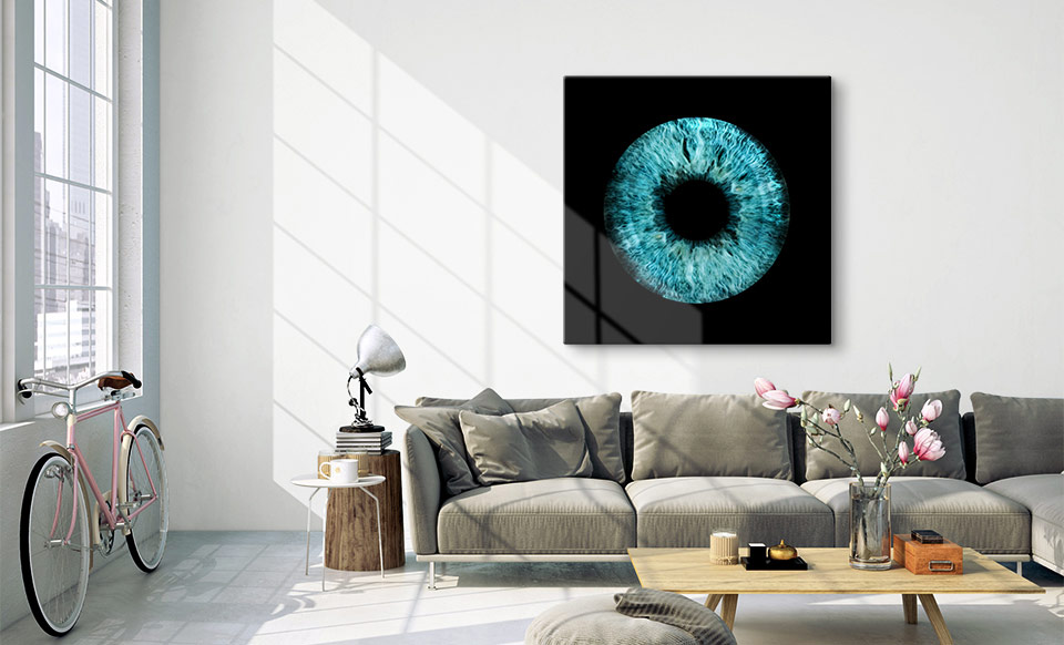 Irisfoto als Wandbild